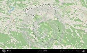 Gorlicki outlined, Poland County. Topographic German