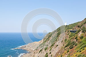 Gorliz lighthouse, cape Villano, gulf of Biscay, Spain photo