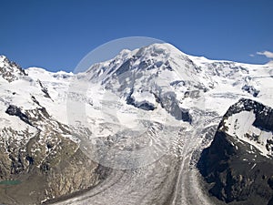 Gorner glacier on the Swiss Alps