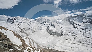 Gornergrat Zermatt Switzerland Alps mountain range time lapse
