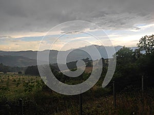 Gornji Milanovac Takovo Serbia mountain Treska panoramic view on rainy day