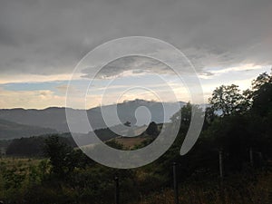 Gornji Milanovac Takovo Serbia mountain Treska panoramic view on rainy day