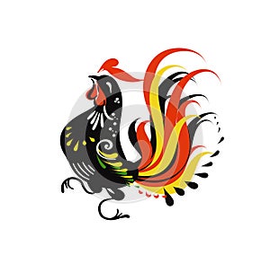 Gorodets painting style.