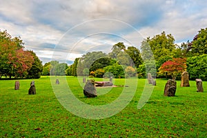 Gorsedd Stone Circle at Bute park in Cardiff, UK