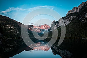 Gosausee lake in the evening