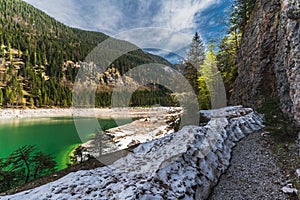 Gosausee Vorderer lake Landscape in Spring