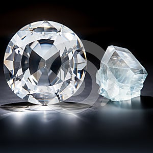 Goshenite, appears as a transparent, colorless crystal. Its pristine surface exudes a pure elegance photo