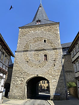 Goslar in Germany, the old town ancient gate to the city