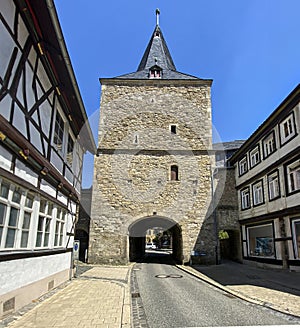 Goslar in Germany, the old town ancient gate to the city