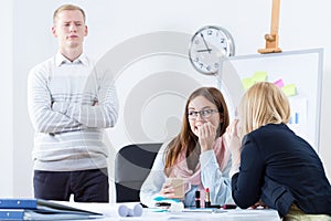 Gossip in the office photo