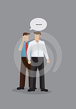 Gossiping Among Coworkers Vector Cartoon Illustration