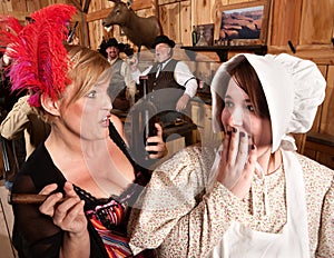 Gossiping Women in Old Saloon