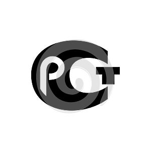 GOST PCT conformity mark vector black sign