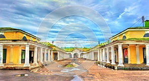 Gostiny Dvor, provincial Neoclassical trading arcades in Kostroma, Russia