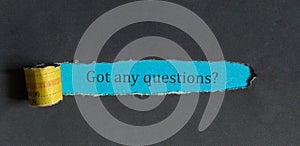 Got any questions? - a communication concept