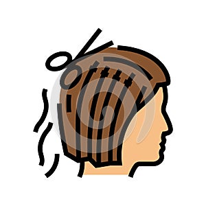 got little haircut removed unnecessary color icon vector illustration