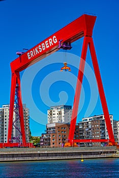 Goteborg, Sweden, July 10, 2022: Eriksberg crane at the port of
