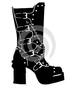 Goth boots Hand drawn, Crafteroks, svg, free, free svg file, eps, dxf, vector, logo, silhouette, icon, instant download, digital d photo