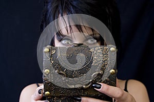 Goth woman's treasure box