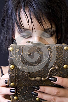 Goth woman's treasure box