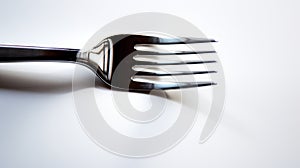 Gothcore Fork: High Contrast Close-up On White Background