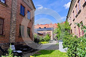 Gothenburg â€œGÃ¶teborg` quiet square in Haga city part