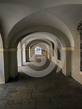 Gothic arcades in Klodzko, Poland