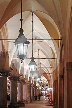 Gothic arcades by night photo