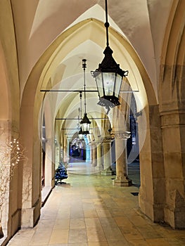 Gothic arcades by night photo