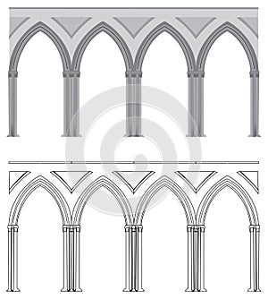 Gothic arch and column