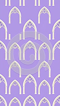 Gothic Arch Pattern on Purple Background