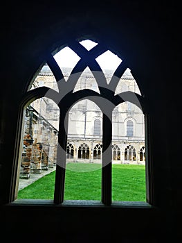 Gothic arch window, Durham Cathedral cloisters