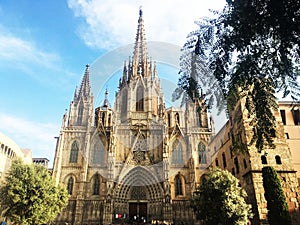 Gothic architectura Barcelona Cathedral