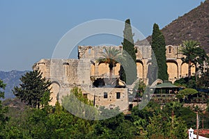 Gothic Augustinian Abbey Bellapais.Northern Cyprus.