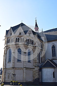 gothic backside of the huge old chruch in MÃ¼nstermaifel