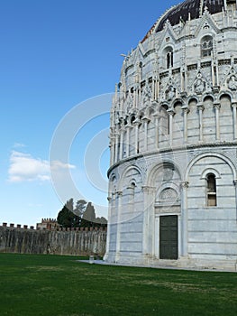 Gothic baptistry building in  Pisa