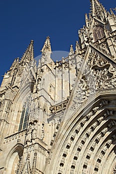 Gothic Barcelona Cathedral. Vertically.