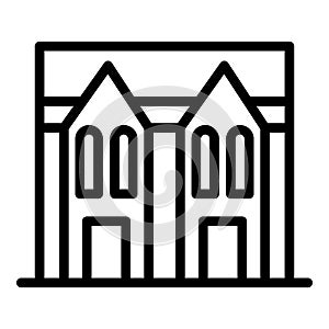 Gothic big house icon, outline style