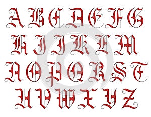 Gothic Capitals Monogram Alphabet