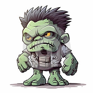 Gothic Cartoon Hulk: Charming Character Illustrations With A Zombiecore Twist