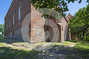 Gothic castle in the city of Nidzica, Poland.