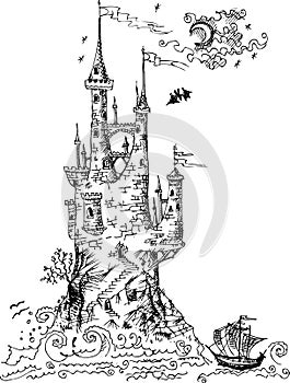 Gothic castle from fairytale