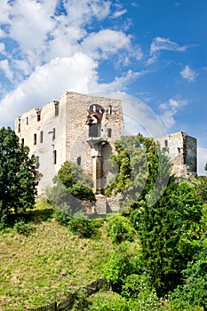 Gothic castle Krakovec from 1383 near Rakovnik, Czech republic