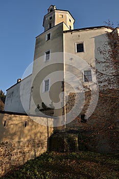 Gothic castle Malenovice with entrance gate photo