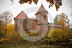 Gothic castle in Oporow, Poland photo