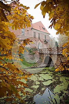 Gothic castle in Oporow, Poland photo