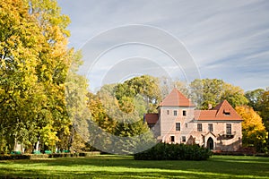 Gothic castle in Oporow, Poland photo