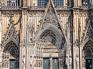 Gothic Cathedral Church of Saint Peter in Cologne, Germany on a sunny day