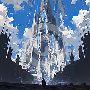 Gothic Cathedral Elevated: A Futuristic View