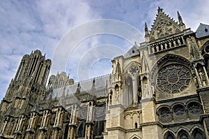 Gothic cathedral Rheims in France photo